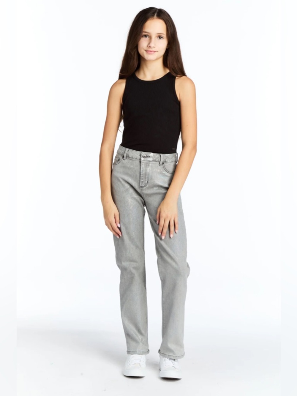 NWT Girls' Straight-Leg Jeans in Opal Gray - Girls size 12